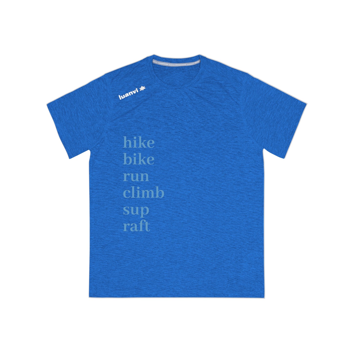 Men's Sports T-Shirt - Active Lifestyle Tee with 'Hike, Bike, Run, Climb, Sup, Raft' Design