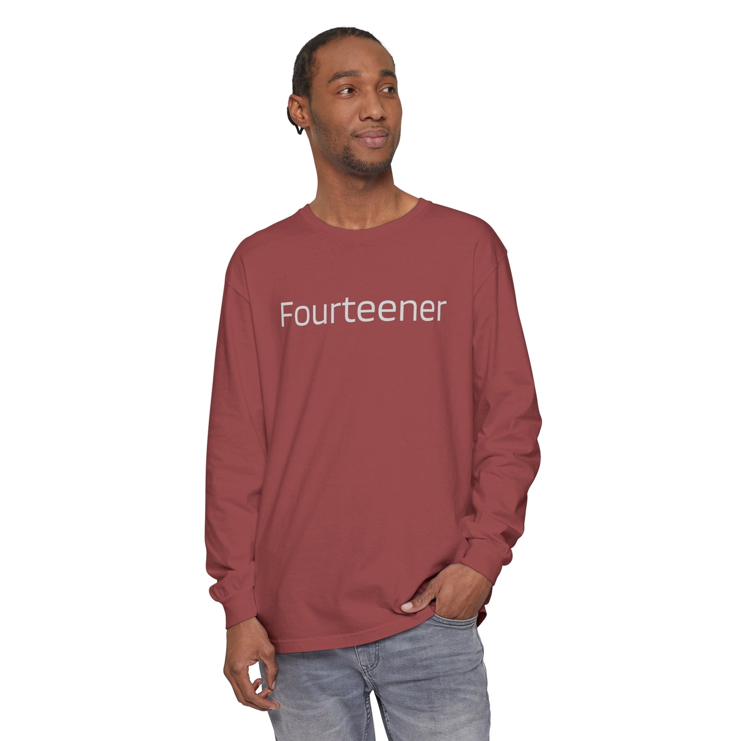 Unisex Garment-Dyed Long Sleeve T-Shirt - 'Fourteener' Adventure Tee