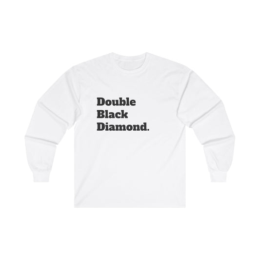 Double Black Diamond Long Sleeve Tee - Unisex Ultra Cotton - Perfect for Skiing and Snowboarding Enthusiasts