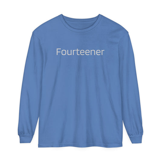 Unisex Garment-Dyed Long Sleeve T-Shirt - 'Fourteener' Adventure Tee