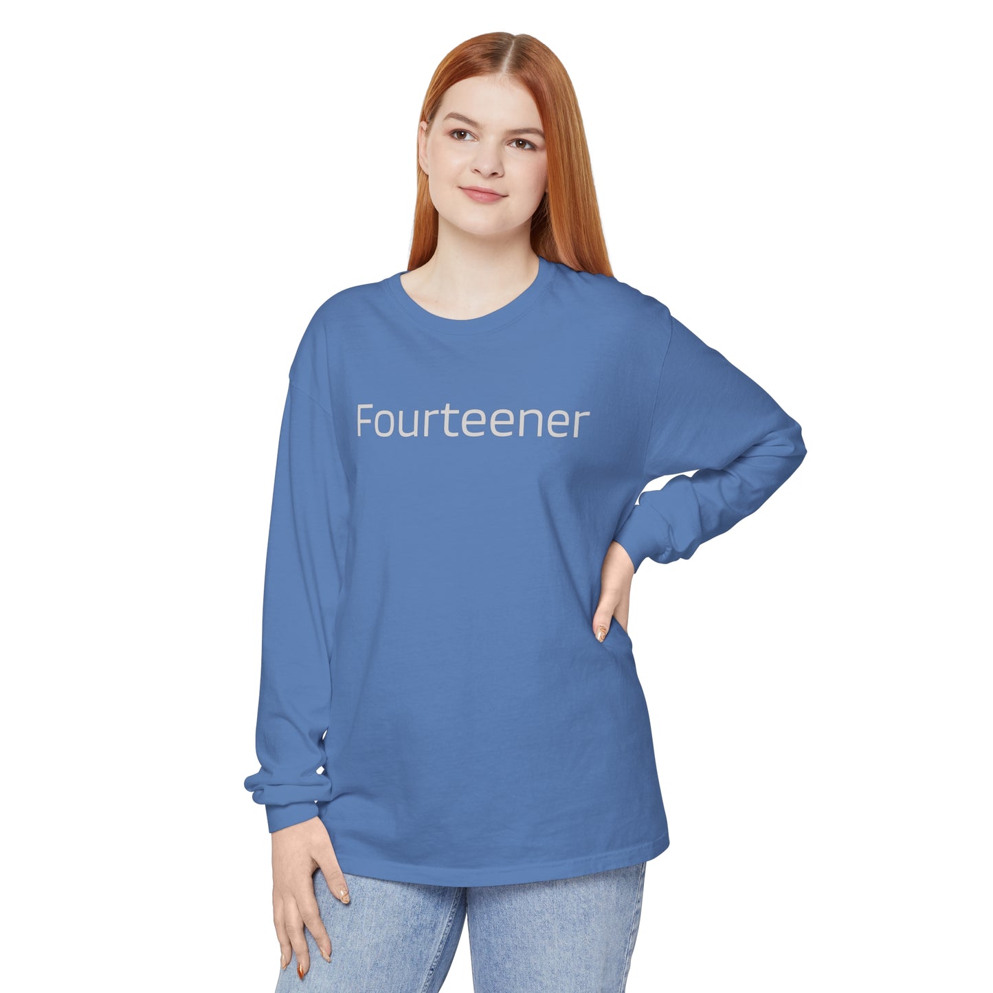 Unisex Garment-Dyed Long Sleeve T-Shirt - 'Fourteener' Adventure Tee